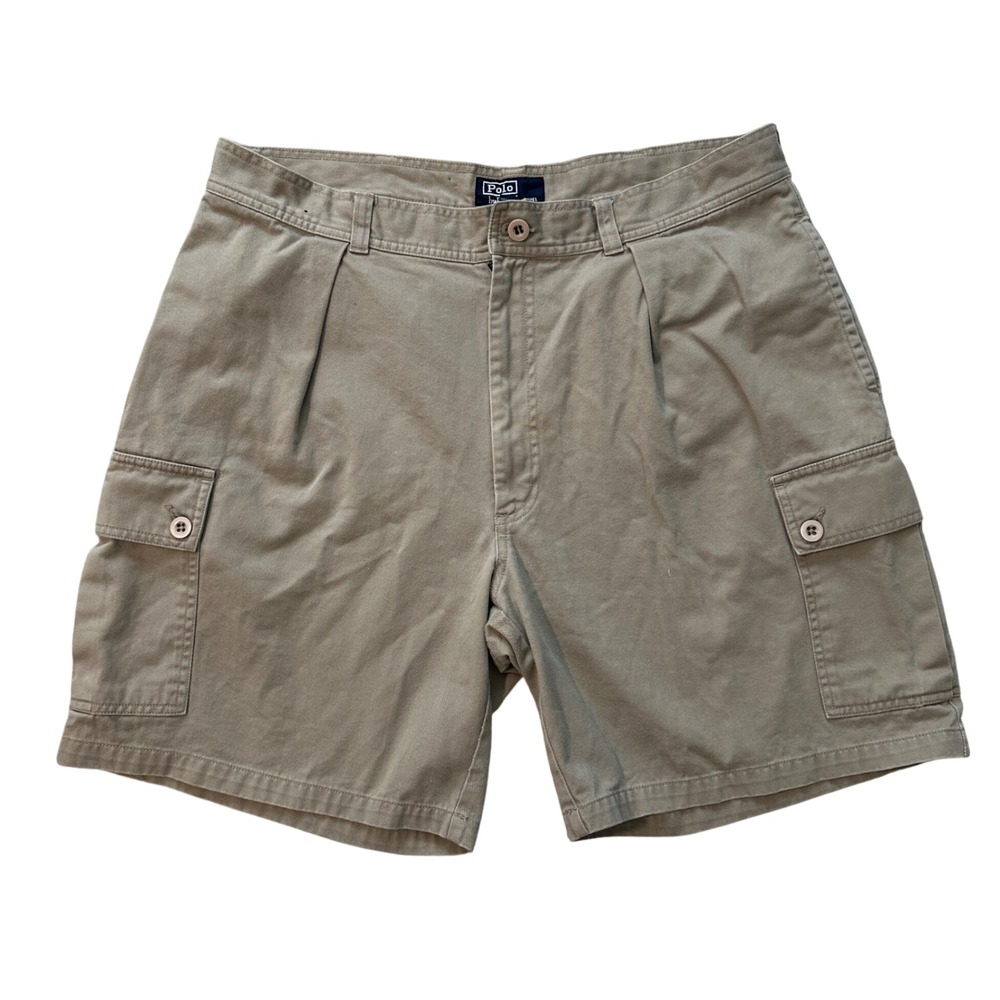Polo Ralph Lauren Cargo Shorts Pleated Khaki Casual Outdoor Mens Size 40